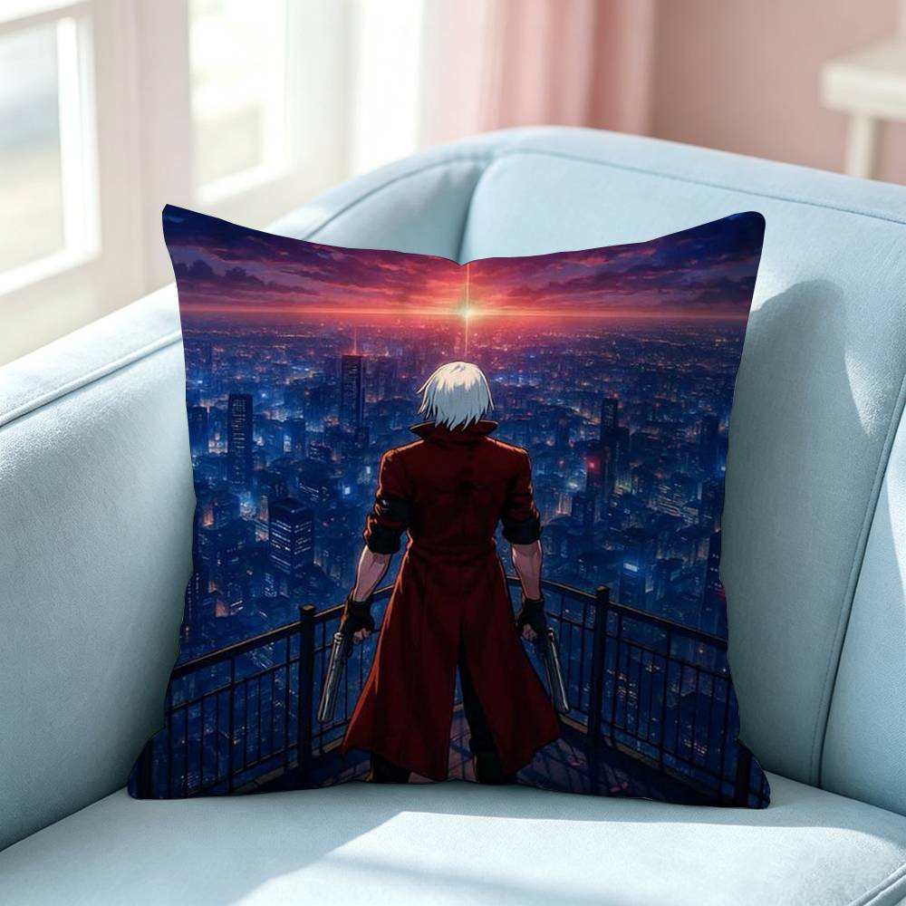 Game DDevil May Cry Pillow Case Square DoubleSided Sofa Cushion Cover Bedroom Bedside Pillow
