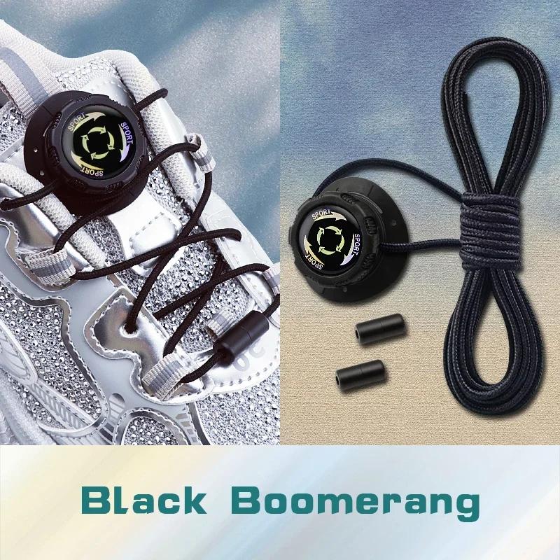 Install Simple Swivel Buckle Laces Automatic Shoelaces Without Ties Unisex Thick Rope Tennis Sneakers Shoelace Shoe Accessories