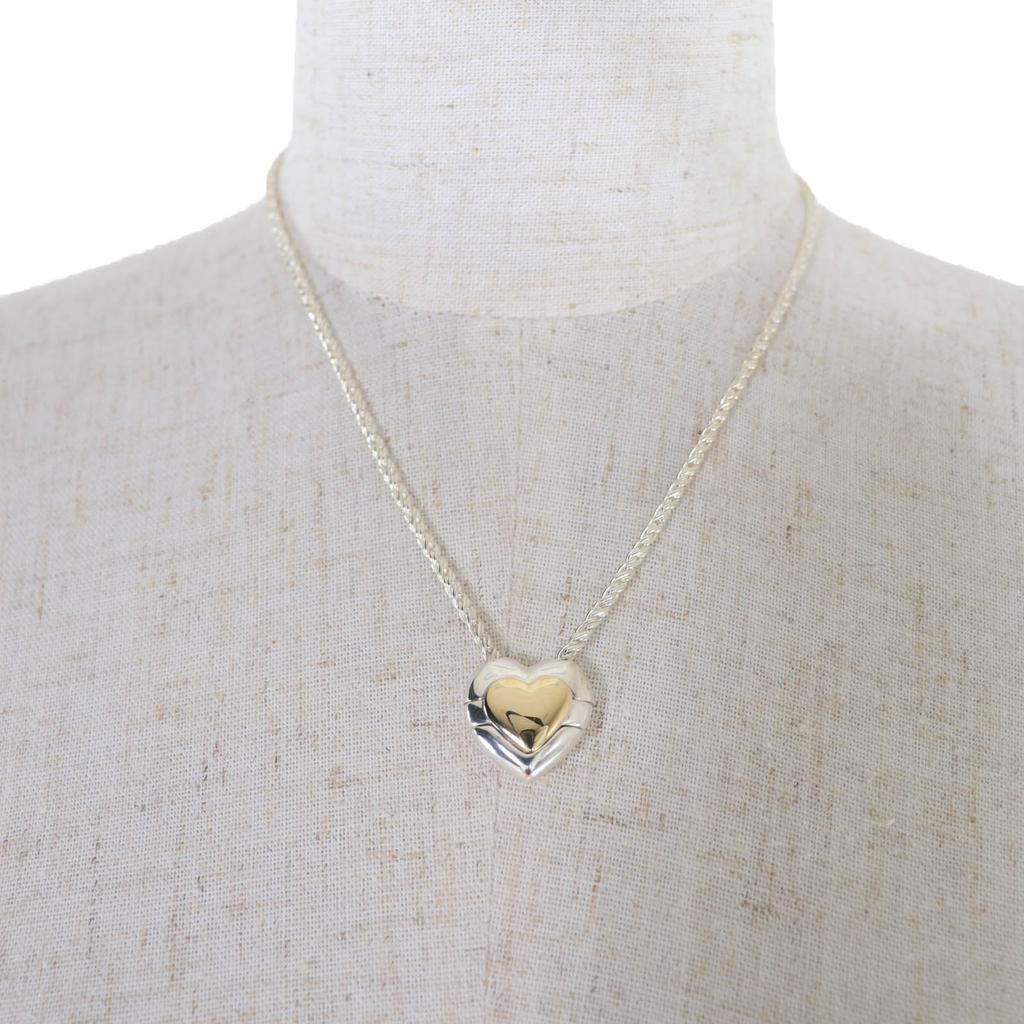 Excellent TIFFANY&Co. Necklace Puzzle Heart Silver 925 Women Used