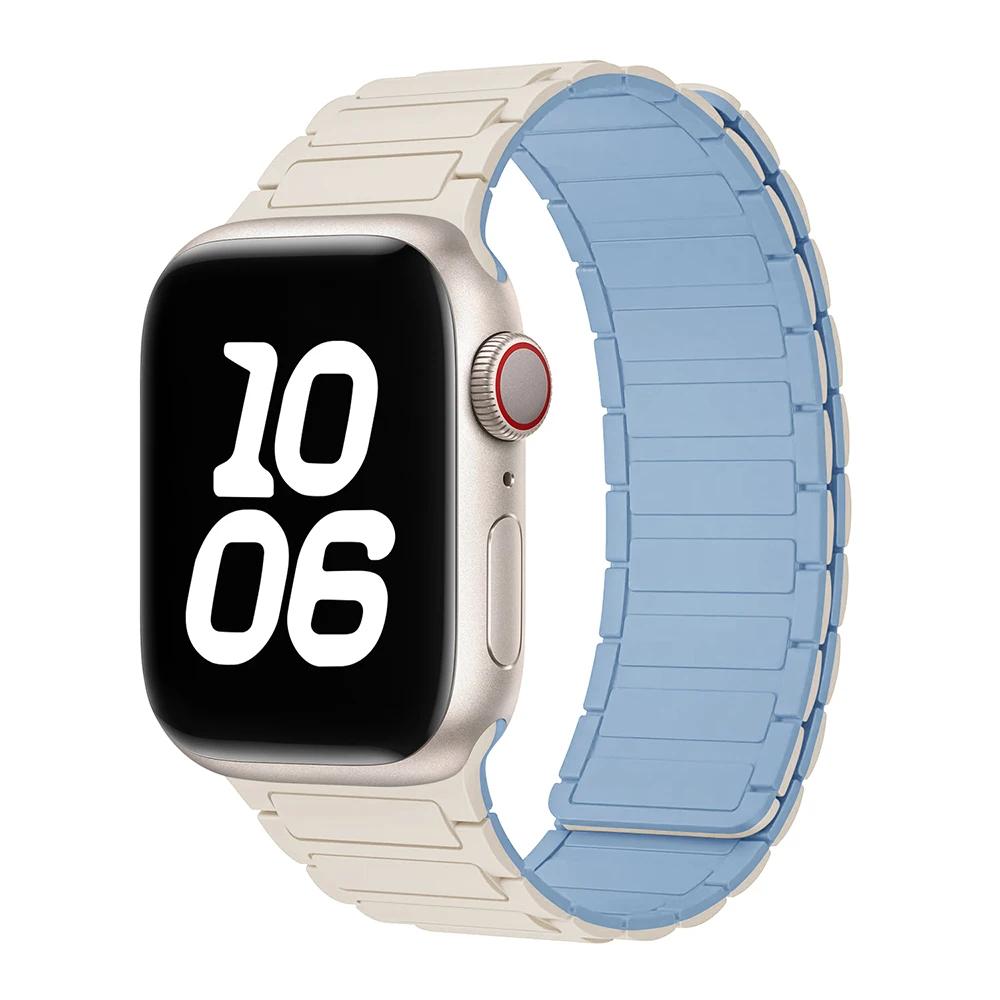 Magnetic Loop For Watch Bands 44mm 40mm 49mm 45mm 41mm 38mm Silicone Bracelet iWatch Series11 10 9 8 7 6 Se Ultra 3 Strap