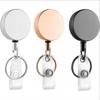 1Pc Metal Retractable Easy Pull Key Ring Id Holders Lanyard Badge Holder Reel Name Badge Tag Card Clip Recoil Reel Belt Clip