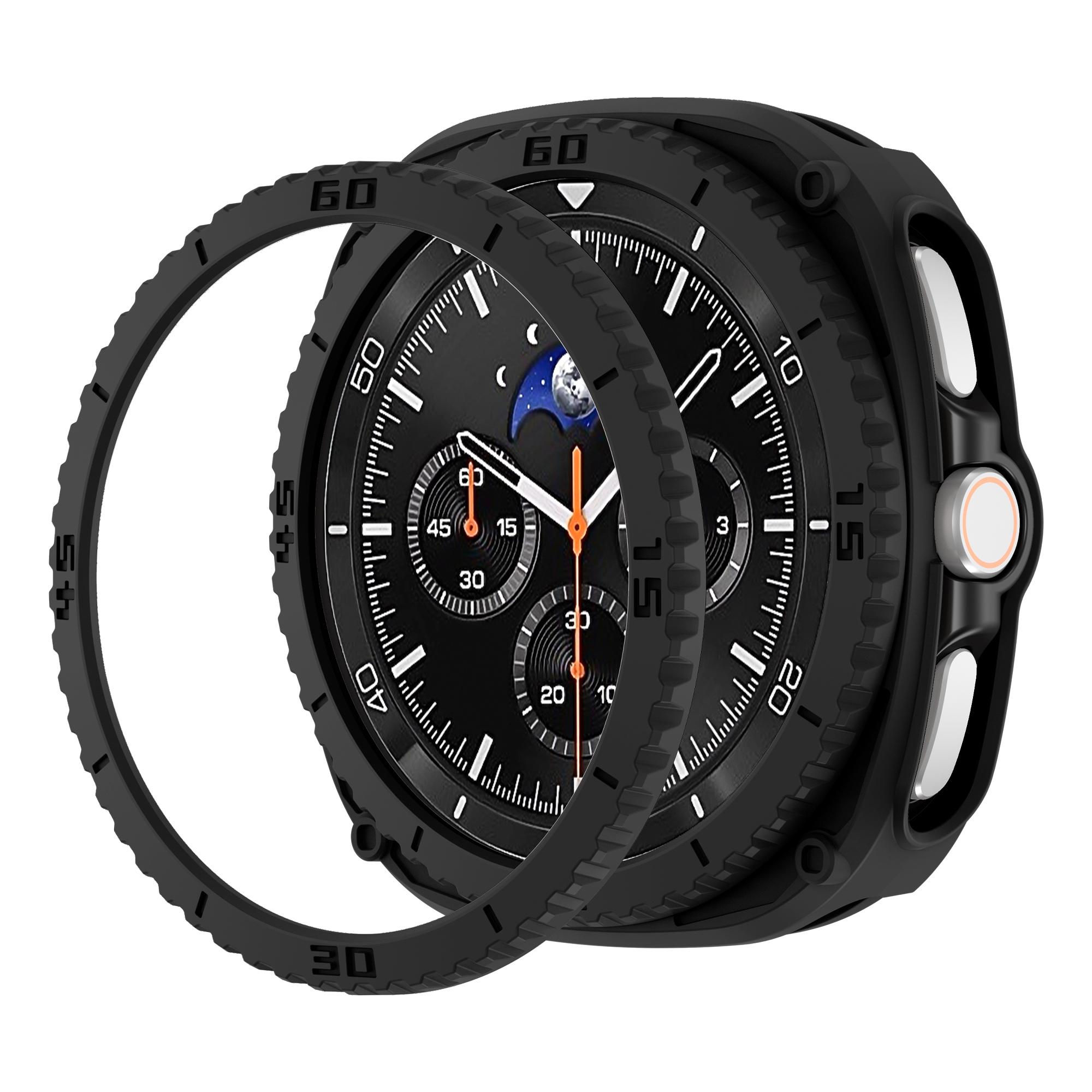 

PC Case+Scale Protective ring For Samsung galaxy watch 8 classic 46mm Accessories Hollow Bumper For galaxy watch 8 classic cover galaxy watch8classic чёрный