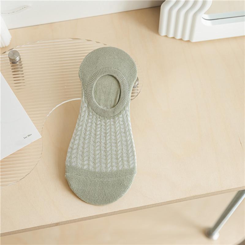 Dámské neviditelné ponožky Jednobarevné pletené prodyšné krátké ponožky