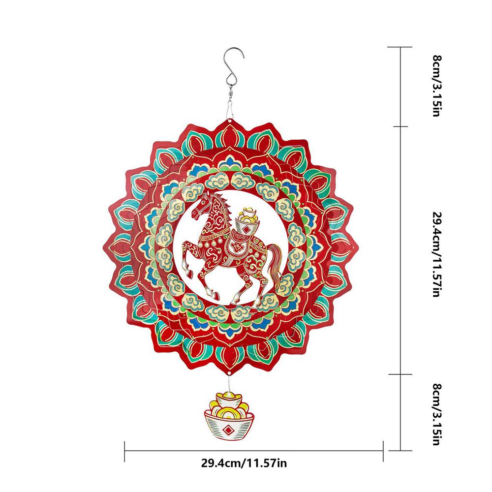 

Horse Wind Chimes For Outside 11.57 Inch Stainless Steel Hangable Ornament 2026 Horse Year Hangable Pendant For Patio Lawn Yard