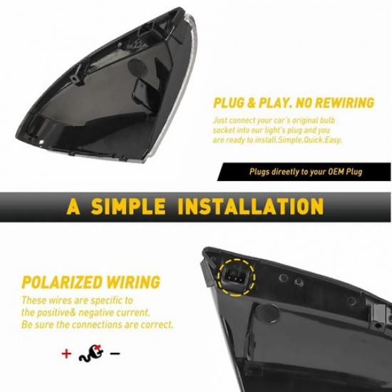 RH Right Mirror Turn Puddle Signal Indicator Light For 09-14 Dodge Ram 1500 2500