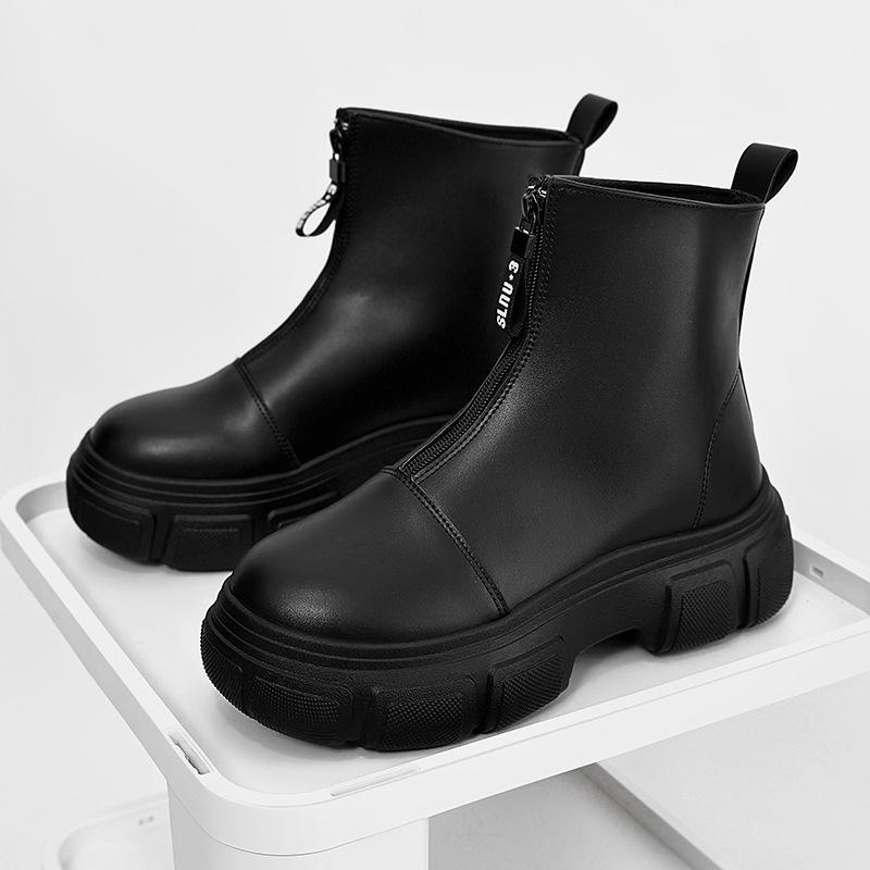 

Ботинки Мартин мужские ботинки ботинки-локомотивы высокие кожаные ботинки модные большого размера резиновые сапоги осенне-зимние новые ботинки 44 чёрный