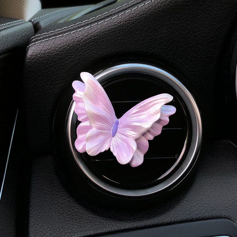 Butterfly and Flower Car Fragrance Perfume Car Air Vent Decoration Flower Ornament for Girls Car Interior Decoration Diffuser Stone