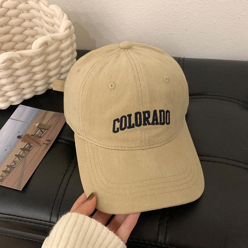 Autumn and Winter Retro Peaked Cap Women's Soft Top Hat Women's Washed Face Small Wide Brim Baseball Cap