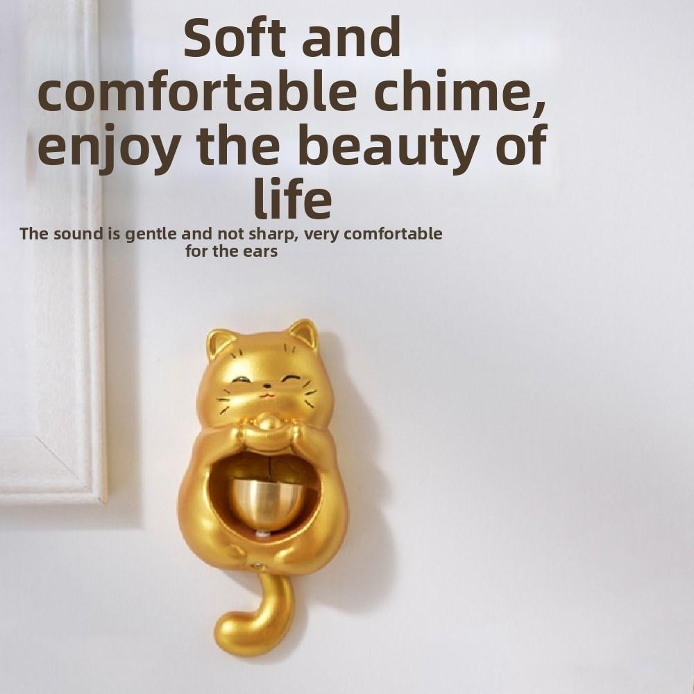 Lucky Cat Magnetic Doorbell Creative Animal Shaped Wind Chime Entry Reminder Bell  Bedroom