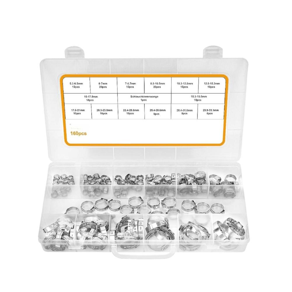 

For Automotive Repair 14 Sizes 5.3-33.1 Mm Ear Clamp Kit Indoor Outdoor Hose Clamps Hose Clamp Pliers Tool Set China Mainland