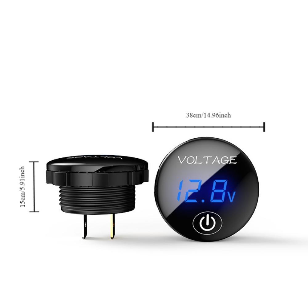 Rundes Auto-Voltmeter 5V-48V Batteriekapazitätsanzeige Messgerät Autozubehör Auto-Spannungsmesser