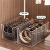 1/2Pcs Belt Storage Boxes Large Capacity 4 Grids Transparent Design Tie Belt Storage Holder Display Case Closet Organizer