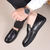 Hand-grab Men's Leather Shoes  Autumn New Leather Soft-soled Slip-on Peas Shoes Breathable Casual Leather Shoes for Men