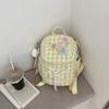 Korean new high-value schoolbag sweet plaid backpack junior high school students lightweight travel mini backpack
