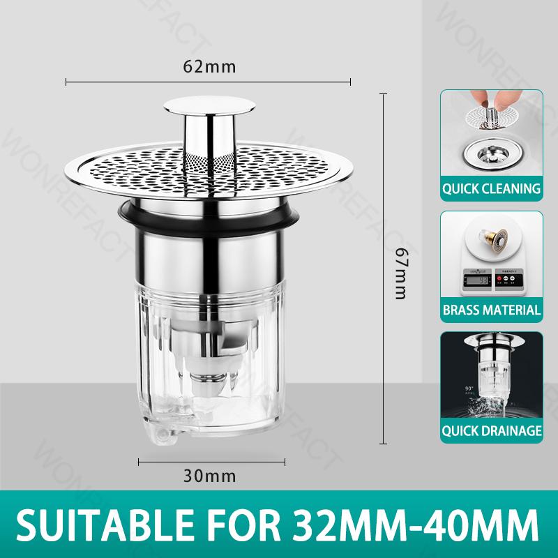 

Universal Wash Hand Basin Drainage Filter stainless Bathroom Sink Hair Catcher Bathtub Plug Anti-odor Anti-insect Fast Drainage