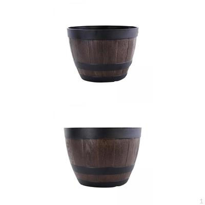 2 Pieces Rustic Style Resin Patio Outdoor Planter