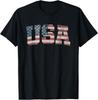 USA US Flag Patriotic 4th of July America T-Shirt