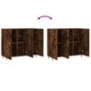 Sideboard Smoked Oak 90 X 34 X 80 Cm Wood Based Material