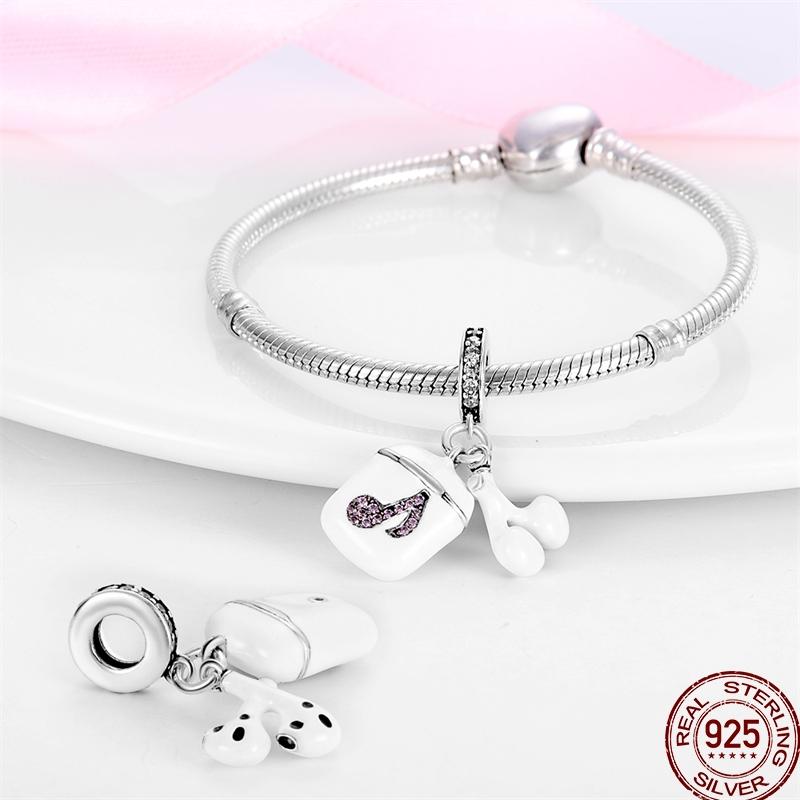 New Copper Music Note Earphones Beaded Beads Suitable For 3Mm Original Bracelet Diy Jewelry Gift