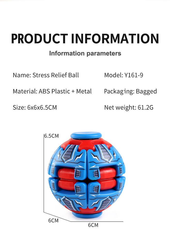 Fidget spinner colorful stress relief ball press and rotate to vent office portable small toy