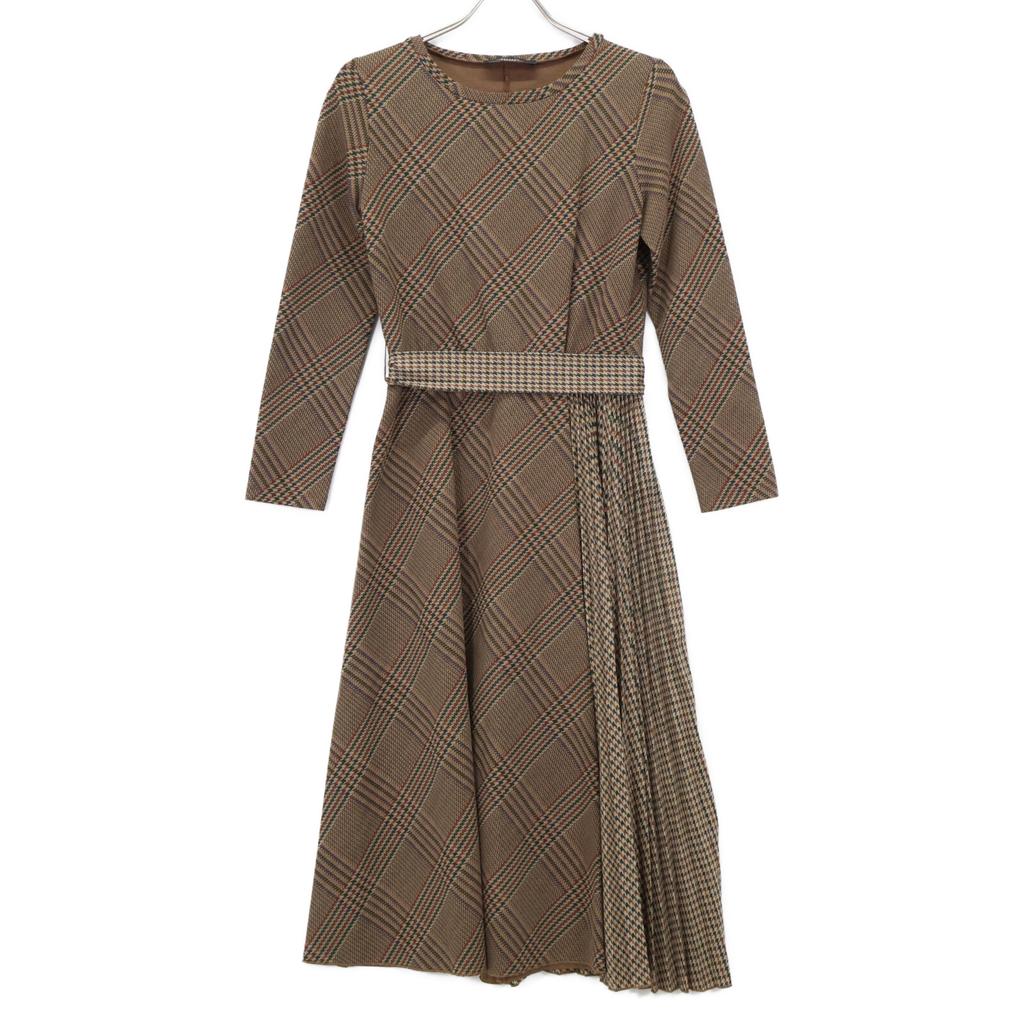 Max MaraWEEKEND 56260523 Brown Gun Club Check Ribbon One Piece Dress XS BrownUsed