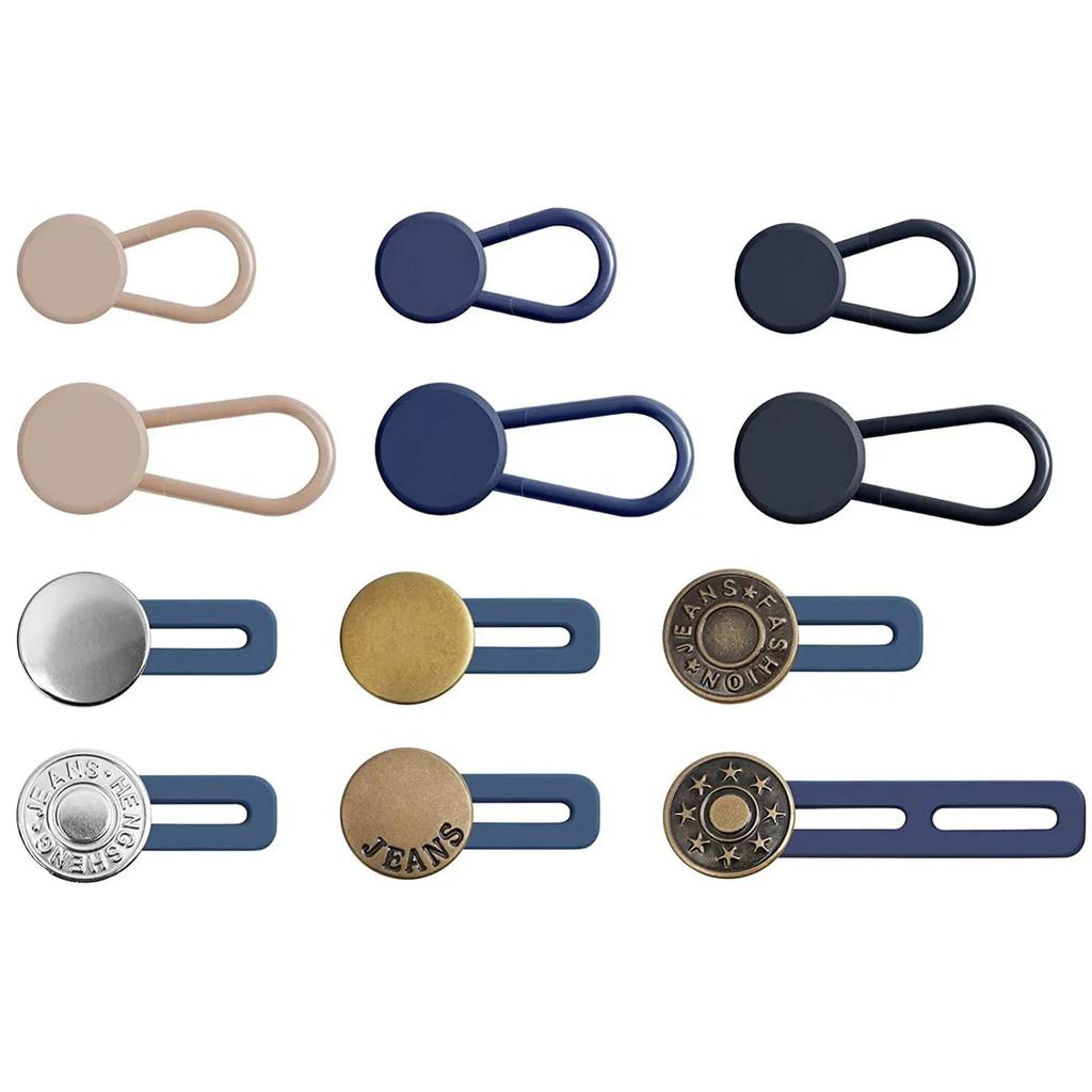 12PCS Button Extenders For Jeans Pants Button Extender Waist Extenders For Pants For Women For Men No Sewing Instant Waistband Extension