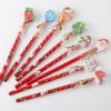 12 pcs Christmas themed Pencils with Eraser Cartoon Design Safe Ideal Christmas Gift for Kids Adults Office School Stationery