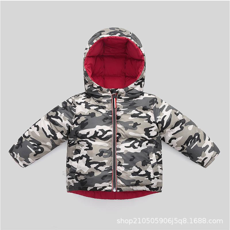 Children's Down Jacket Double-Sided Wear Boys and Girls Thick Winter Clothes Cotton-Padded Jacket Kids' Coat