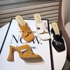 Classic and Elegant High Heel Slippers for Women 2024New Leather Slippers High Heels Hot Selling Summer Casual High Heel Sandals