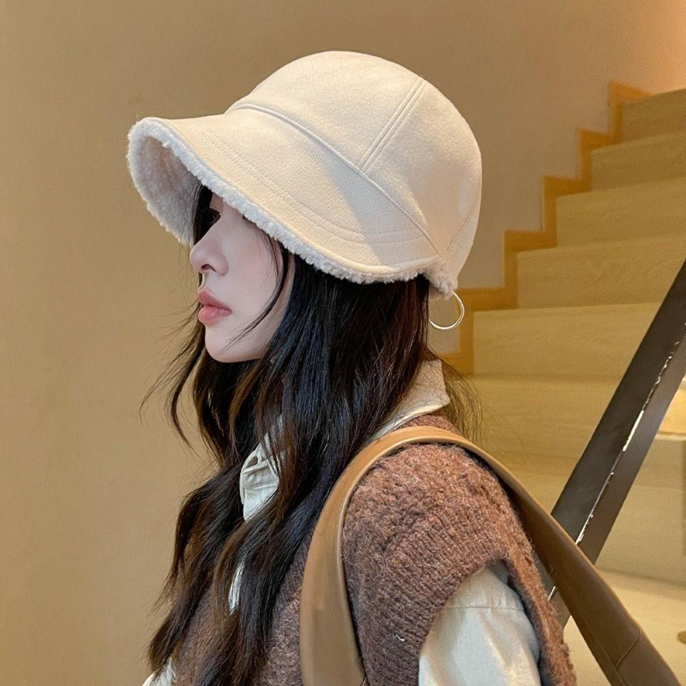 Windproof Winter Fisherman Hat Soft Warm Cap Cute Winter Peaked Cap  Woman