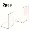 Transparent Acrylic Bookends: Modern L-Shaped Desk Bookends for Organizing Your Space