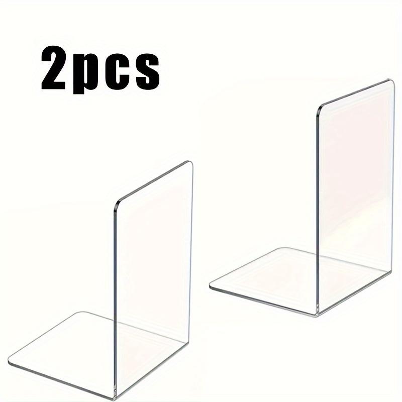 Transparent Acrylic Bookends: Modern L-Shaped Desk Bookends for Organizing Your Space