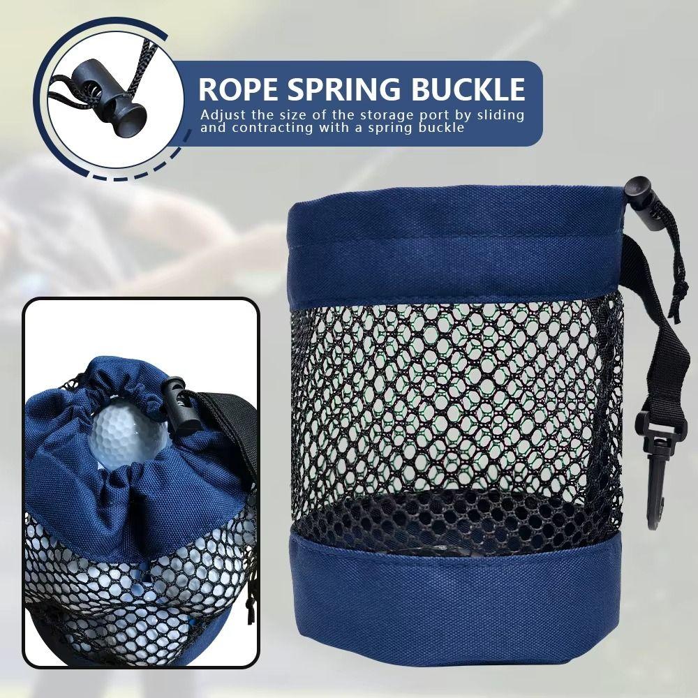 Drawstring Closure Mesh Golf Ball Pouch Portable Golf Ball Holder Golf Net Bag  Easy Storage