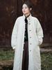 Women's Retro Chinese Style Cotton Linen Jacket with Plate Buckle - Sand Washed, Loose Fit, Padded Warmth