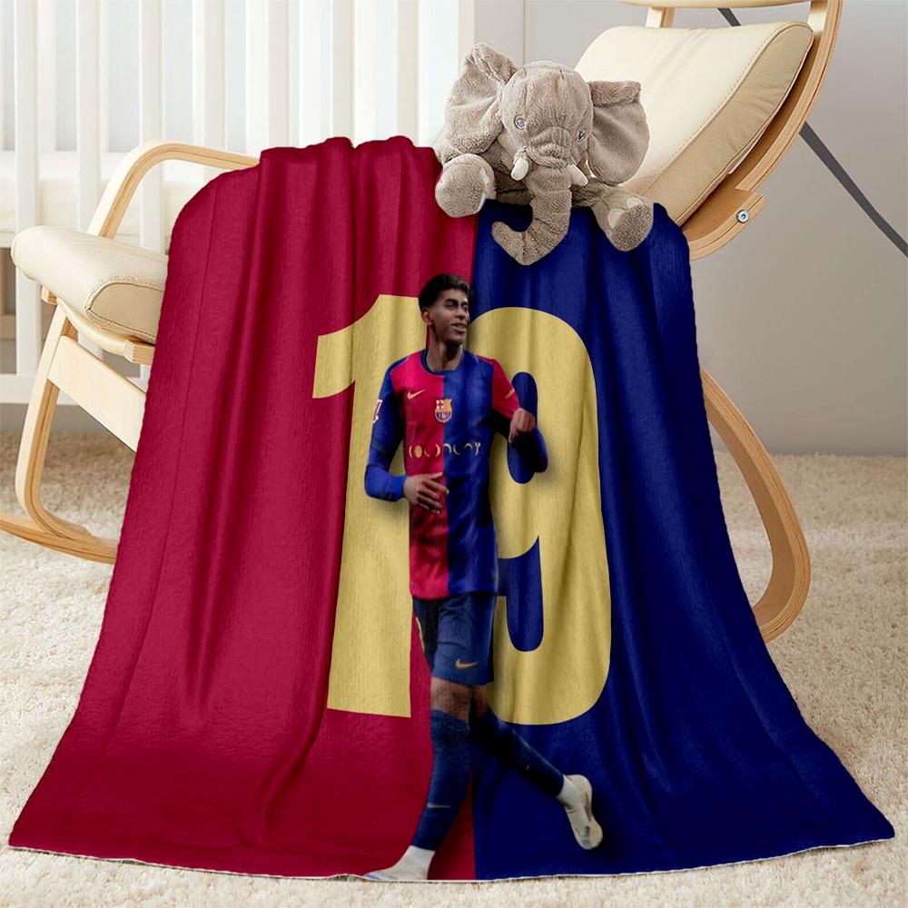 Lamine Yamal Fußballlegende Decke Weich & Gemütlich Groß für Sofa Wohnzimmer Büro für Alle Jahreszeiten Warme Dekoration Geburtstag Weihnachten Geschenk Decke