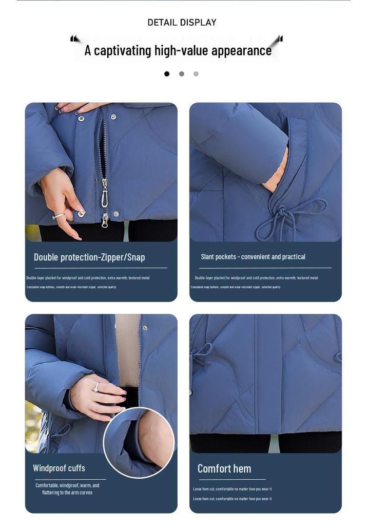 Stylish Short Down Jacket for Petite Middle-Aged & Elderly Women - Winter Warmth, Thick, White Duck Down