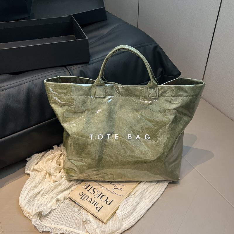 Large-capacity Bag Women's Spring and Summer 2025 New Versatile Simple Shoulder Big Bag Casual College Student Class Tote Bag