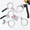1pc Realistic Horror Headband Prop Sharp-Blade Through Head Design Decor for Adults Teens Halloween Party Costumes Accessory