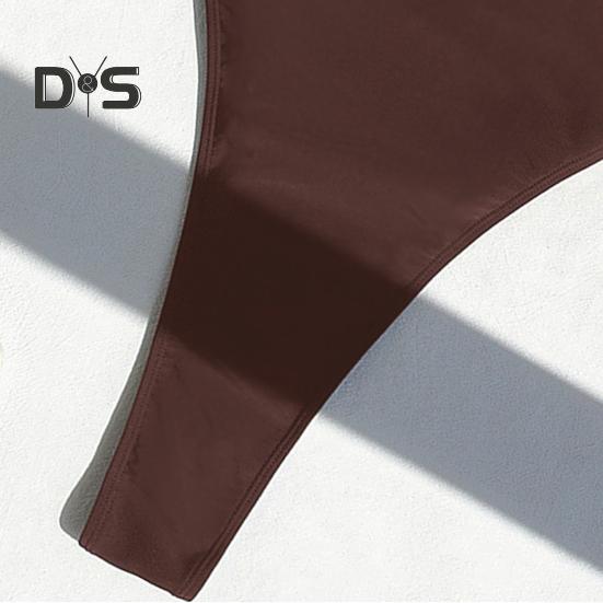 Dámské sexy monokiny plavky s výstřihem do V, bez rukávů, design bez zad, jednodílné bikiny střih zlepšující postavu