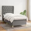 Maison Exclusive - Somier de lamas para cama con colchón Gris oscuro 80x200 cm Tela