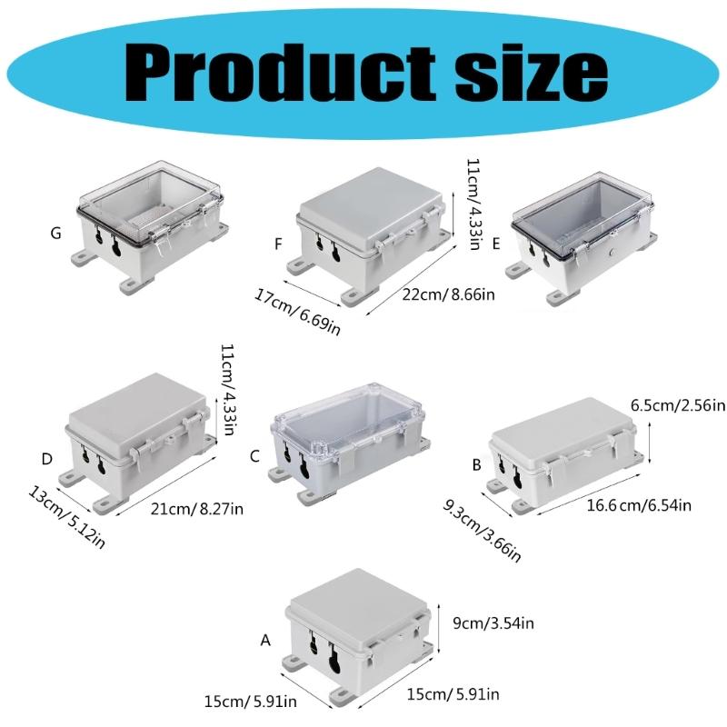 Waterproof Junction Box Electrical Enclosure Lockable Electrical Connection Box for Outdoor Indoor Cable Protections