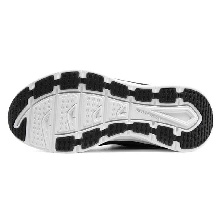 Skechers Dlux Walker Fabric Synthetic Leather Sports Low-Top Lifestyle Shoes Women Sneakers Black White 149812-BKW