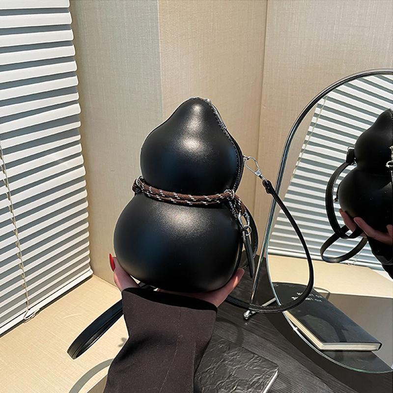 

Yogodlns Personalized Gourd One Shoulder Bags Design Sense Men s Ins Crossbody Bag Korean Fashion Mini Women s Phone Bag Trend 14x14x21cm чёрный