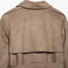 Kaslead New Women Clothes Western Style Simple Suede Effect Mid-Length Trench Coat 3046279 704