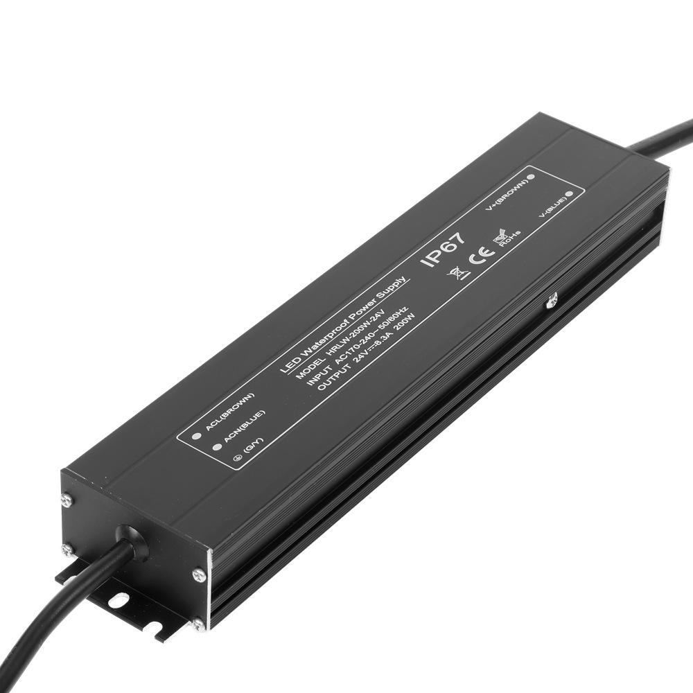 12V/24V Waterproof Power Supply - Long Strip, 60W-350W