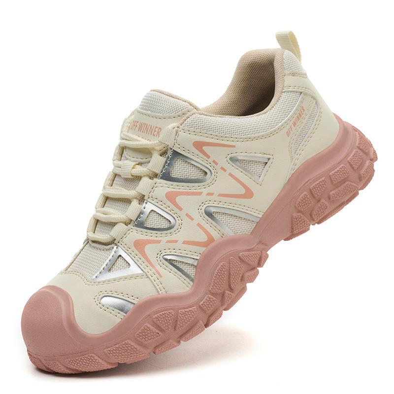 

protective work shoes with plastic toe fashion light non-slip safety shoes for women anti-puncture safety sneakers for lady 35 розовый