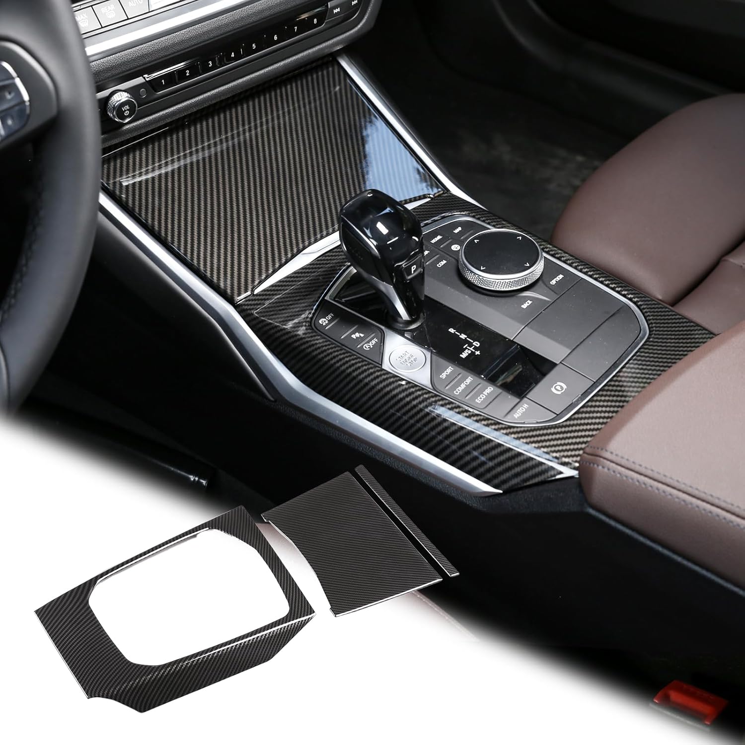 TINKI Car Center Console Gear Shift Panel Cover Trim Compatible for BMW 3 Series 3GT G20 G21 G22 G23 G26 G28 2019 2020 2021 2022 2023 2024 2025 ABS Plastic