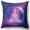 Buddha Head Eye Print Cushion Cover Case Buddhism Decorative Pillow Cover Polyester Home Hotel Car Decoration Pillowcase 45X45CM