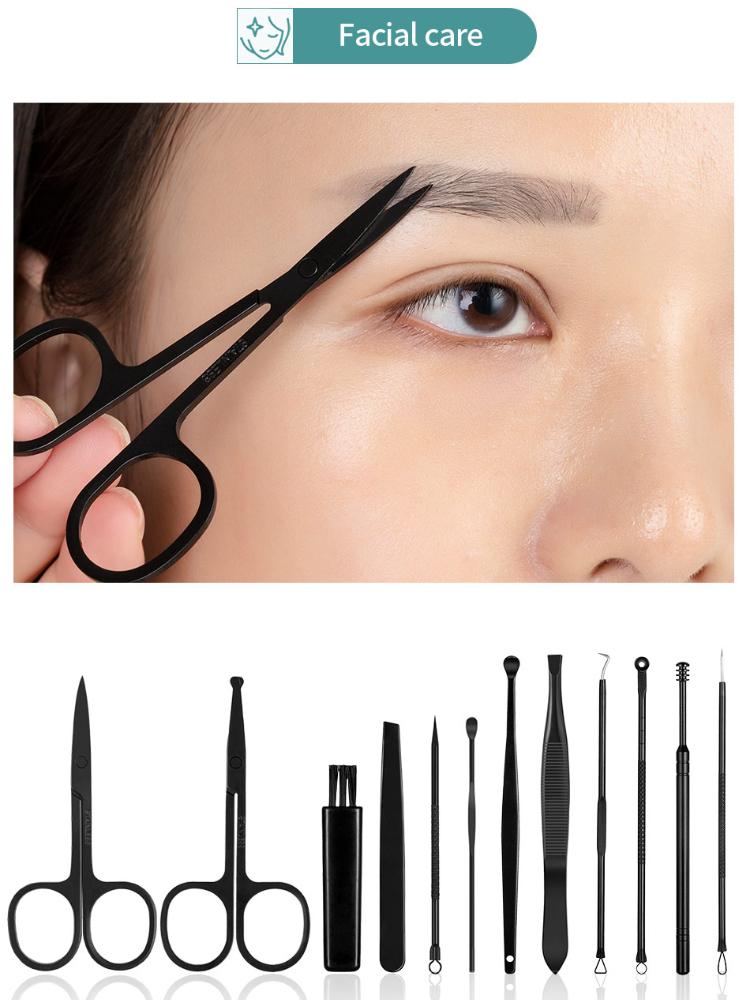 7/10/15Pcs Professional Nail Cutter Pedicure Scissors Set Stainless Steel Eagle Hook Portable Manicure Nail Clipper Tool Set