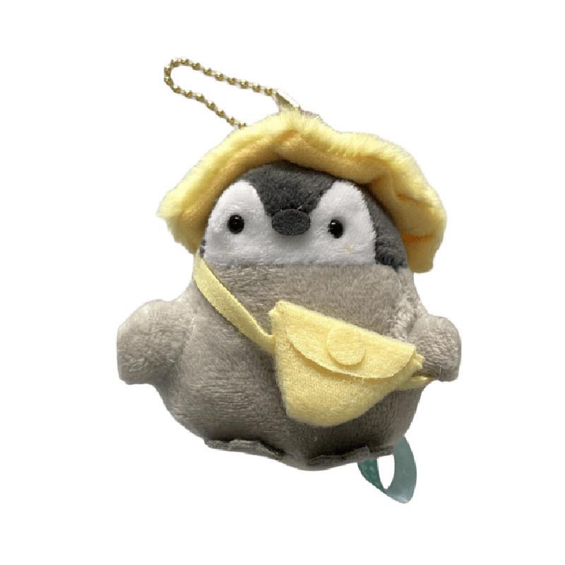Mini Yellow Penguin Plush Backpack Adorable Stuffed Animal Keychain With Beaded Chain